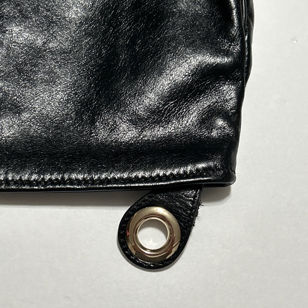 Jimmy Choo Clutch Bag Patent Leather Crinkled Zulu Grommet Embellished - Picture 4 of 16